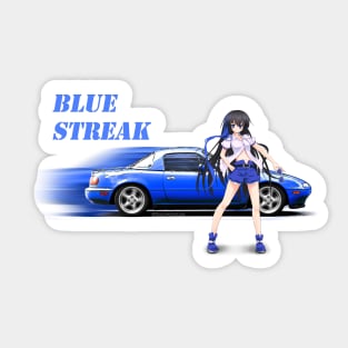 Blue Miata MX-5 with anime girl Sticker